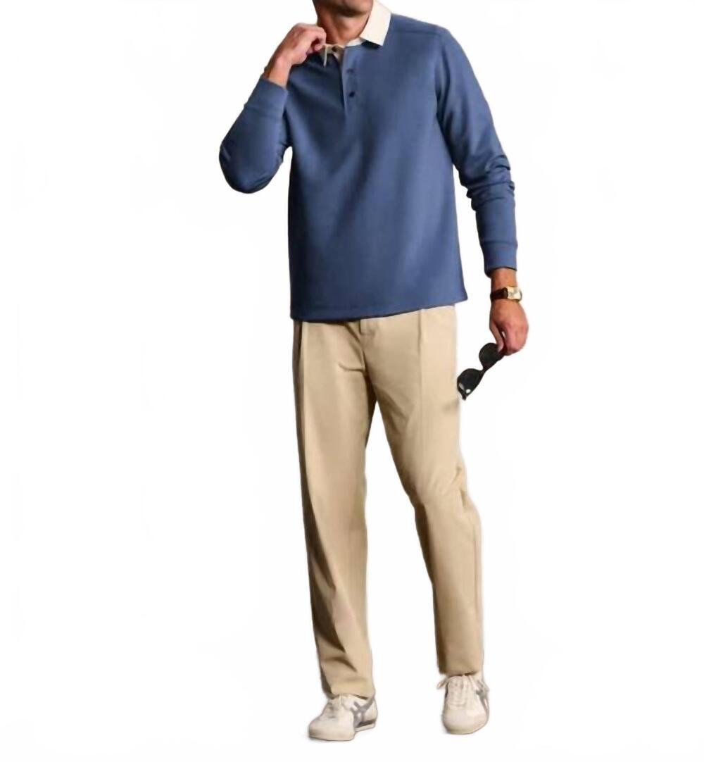 NEW RHONE dreamstate long sleeve rugby polo in vintage indigo